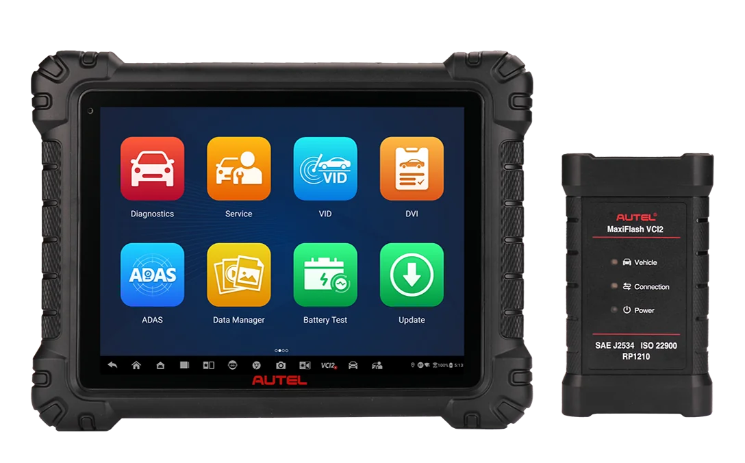 Autel MaxiSys MS909S2 — tablet diagnostyczny 11 cali z Topology 3.0 i asystentem głosowym MAX, materiał producenta Autel